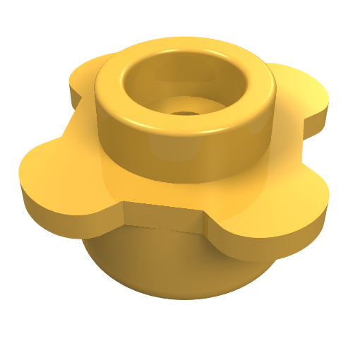 Part 33291 - Plate, Round 1 x 1 with Flower Edge (4 Knobs / Petals) - De BrickPlaats