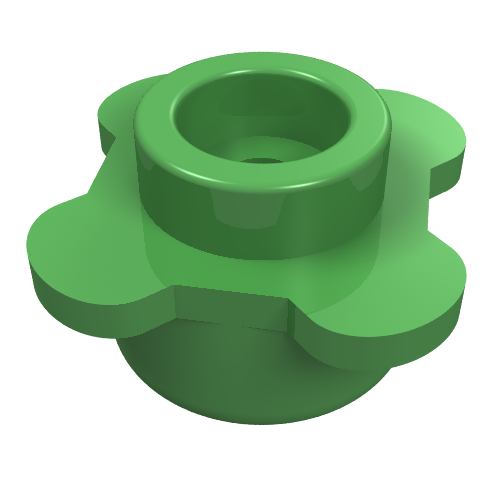 Part 33291 - Plate, Round 1 x 1 with Flower Edge (4 Knobs / Petals) - De BrickPlaats