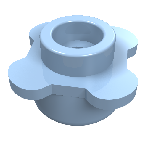 Part 33291 - Plate, Round 1 x 1 with Flower Edge (4 Knobs / Petals) - De BrickPlaats