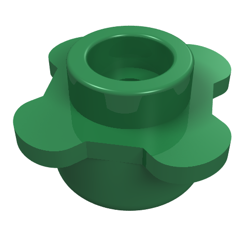 Part 33291 - Plate, Round 1 x 1 with Flower Edge (4 Knobs / Petals) - De BrickPlaats