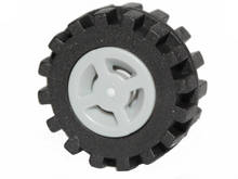 Part 34337c02 - Wheel 8mm D. x 6mm with Slot with Black Tire 15mm D. x 6mm Offset Tread Small - Band Around Center of Tread (34337 / 87414) - De BrickPlaats