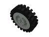 Part 3482c01 - Wheel with Split Axle Hole with Black Tire 24mm D. x 8mm Offset Tread - Interior Ridges (3482 / 3483) - De BrickPlaats