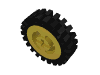 Part 3482c01 - Wheel with Split Axle Hole with Black Tire 24mm D. x 8mm Offset Tread - Interior Ridges (3482 / 3483) - De BrickPlaats