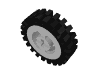 Part 3482c01 - Wheel with Split Axle Hole with Black Tire 24mm D. x 8mm Offset Tread - Interior Ridges (3482 / 3483) - De BrickPlaats