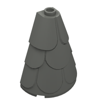 Part 35563 - Tower Roof 2 x 4 x 4 Half Cone Shaped with Roof Tiles - De BrickPlaats