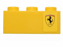 Part 3622pb055R - Brick 1 x 3 with Ferrari Logo Pattern Right Side Model (Sticker) - Set 30194 - De BrickPlaats