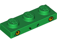 Part 3623pb015 - Plate 1 x 3 with 2 Small Black Arcs and 2 Orange Eyeballs (Dinosaur Unikitty) Pattern - De BrickPlaats