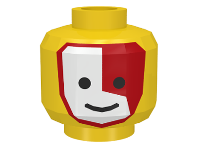 Part 3626p3j - Minifigure, Head Face Paint Islander with Red and White War Paint Pattern - De BrickPlaats