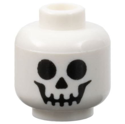 Part 3626pb0001 - Minifigure, Head with Black Standard Skull Pattern - De BrickPlaats