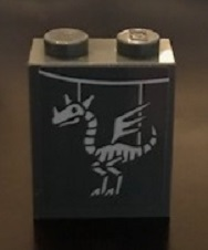 Part 3678bpb117 - Slope 65 2 x 2 x 2 with Bottom Tube with Dragon Skeleton Pattern (Sticker) - Set 71043 - De BrickPlaats