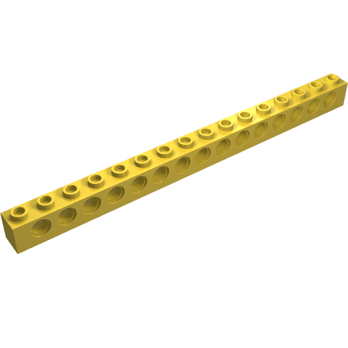 Part 3703 - Technic, Brick 1 x 16 with Holes - De BrickPlaats