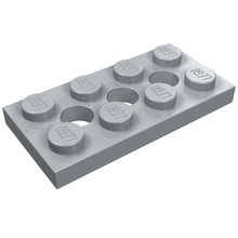 Part 3709 - Technic, Plate 2 x 4 with 3 Holes - De BrickPlaats