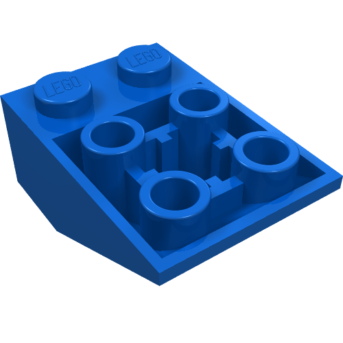 Part 3747b - Slope, Inverted 33 3 x 2 with Flat Bottom Pin and Connections between Studs - De BrickPlaats