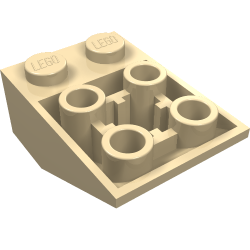 Part 3747b - Slope, Inverted 33 3 x 2 with Flat Bottom Pin and Connections between Studs - De BrickPlaats
