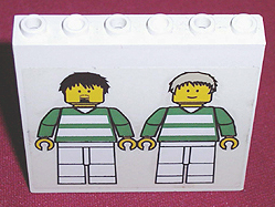 Part 3754pb08 - Brick 1 x 6 x 5 with Two Soccer Players Pattern (Sticker) - Sets 3414 / 3419 - De BrickPlaats