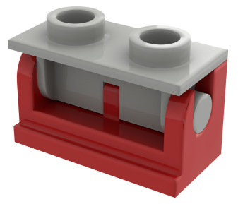 Part 3937c09 - Hinge Brick 1 x 2 with Light Gray Top Plate (3937 / 3938) - De BrickPlaats