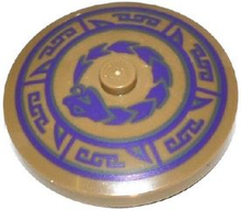 Part 3960pb031 - Dish 4 x 4 Inverted (Radar) with Solid Stud with Dark Bluish Gray and Dark Purple Snake and Geometric Pattern - De BrickPlaats