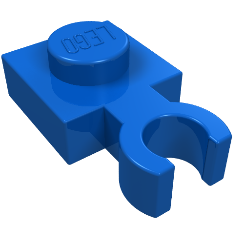 Part 4085a - Plate, Modified 1 x 1 with Open O Clip Thin (Vertical Grip) - De BrickPlaats