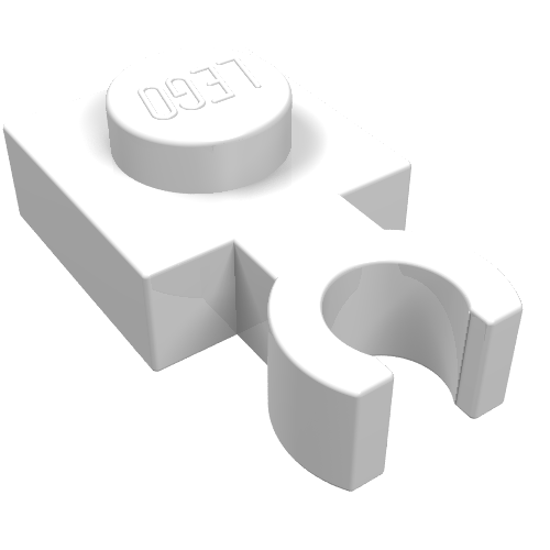 Part 4085a - Plate, Modified 1 x 1 with Open O Clip Thin (Vertical Grip) - De BrickPlaats