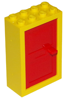 Part 4130c01 - Door, Frame 2 x 4 x 5 with Red Door 1 x 4 x 5 (4130 / 4131) - De BrickPlaats