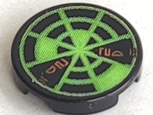 Part 4150pb188 - Tile, Round 2 x 2 with Neon Green Radar Type 6 Pattern (Sticker) - Set 7692 - De BrickPlaats