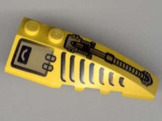 Part 41747pb007 - Wedge 6 x 2 Right with Hose, Grille and Hatch Pattern - De BrickPlaats