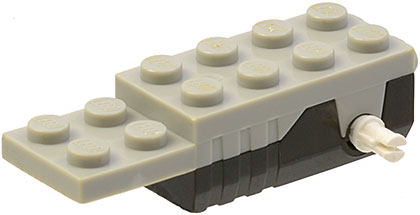 Part 41857c01 - Pullback Motor 6 x 2 x 1 1/3 with Black Base, White Shafts (Motor 1) - De BrickPlaats
