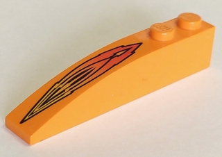 Part 42022pb01 - Slope, Curved 6 x 1 with Flame Pattern - De BrickPlaats