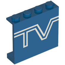 Part 4215ap09 - Panel 1 x 4 x 3 - Solid Studs with TV Logo Pattern - De BrickPlaats