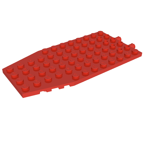 Part 42607c01 - Wedge, Plate 6 x 12 x 1 Cut Corners with 2 Fixed Rotatable Pins - De BrickPlaats
