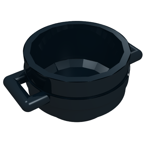 Part 4341 - Minifigure, Utensil Pot Cauldron 3 x 3 x 1 & 3/4 with Handles - De BrickPlaats