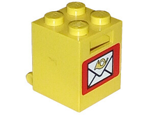 Part 4345apx1 - Container, Box 2 x 2 x 2 - Solid Studs with Mail Pattern - De BrickPlaats