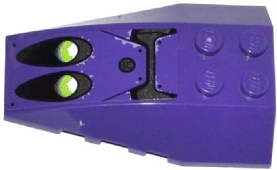 Part 43712pb042 - Wedge 6 x 4 Triple Curved with Lime Jet Engines, Filler Cap, Dark Purple Panels and Bolts Pattern (Sticker) - Set 70128 - De BrickPlaats