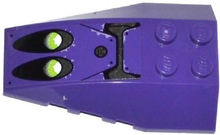 Part 43712pb042 - Wedge 6 x 4 Triple Curved with Lime Jet Engines, Filler Cap, Dark Purple Panels and Bolts Pattern (Sticker) - Set 70128 - De BrickPlaats