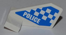 Part 44661pb018 - Tail Shuttle, Small with 'POLICE' and Blue and White Checkered Pattern on Both Sides (Stickers) - Set 4440 - De BrickPlaats