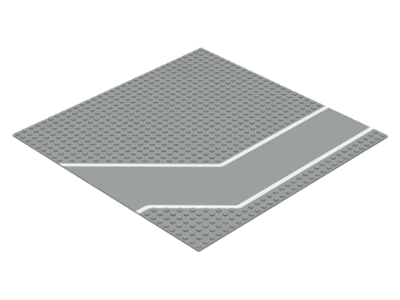 Part 4478px1 - Baseplate, Road 32 x 32 with Driveway and White Stripes Pattern - De BrickPlaats