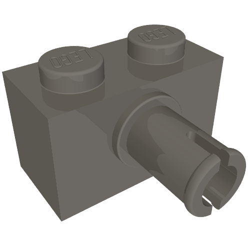 Part 44865 - Brick, Modified 1 x 2 with Pin and Bottom Stud Holder - De BrickPlaats