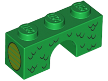 Part 4490pb10 - Arch 1 x 3 with Scales and Lime Oval with Stripes Pattern - De BrickPlaats