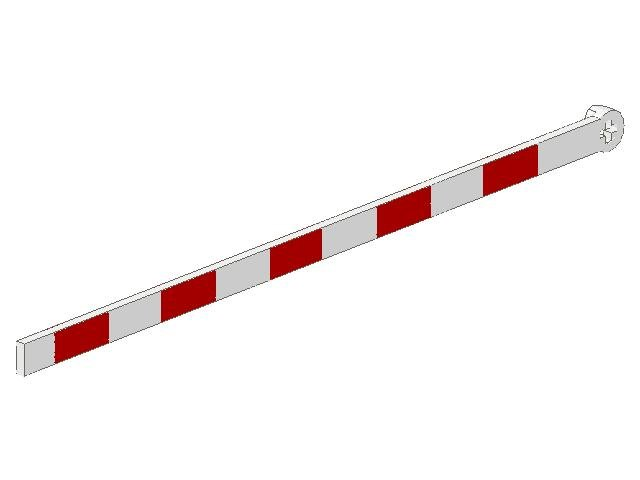 Part 4512pb01 - Train Level Crossing Gate Type 2, Crossbar with Red Stripes Pattern - De BrickPlaats