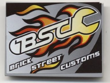 Part 4515pb030 - Slope 10 6 x 8 with Flaming Wrench 'BSC Brick Street Customs' Pattern (Sticker) - Set 8681 - De BrickPlaats