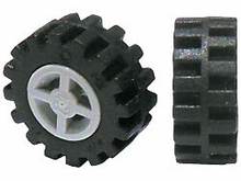 Part 4624c06 - Wheel 8mm D. x 6mm with Black Tire 15mm D. x 6mm Offset Tread Small - Band Around Center of Tread (4624 / 87414) - De BrickPlaats