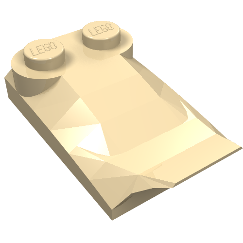 Part 47456 - Slope, Curved 3 x 2 x 2/3 with 2 Studs, Wing End - De BrickPlaats