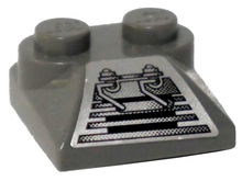 Part 47457pb04L - Slope, Curved 2 x 2 x 2/3 with 2 Studs and Curved Sides with Grille & Mechanics Pattern Model Left (Sticker) - Set 8132 - De BrickPlaats