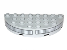 Part 47974pb001 - Brick, Round Corner 4 x 8 Full Brick Double with Double Radiator Pattern (Sticker) - Set 9490 - De BrickPlaats