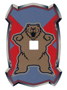 Part 48081a - Plastic Shield for Large Figures with Knights Kingdom Santis Bear Pattern - De BrickPlaats