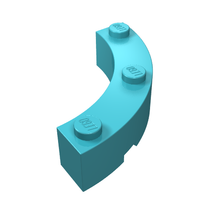 Part 48092 - Brick, Round Corner 4 x 4 Macaroni Wide with 3 Studs - De BrickPlaats