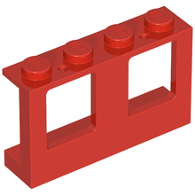 Part 4863 - Window 1 x 4 x 2 Plane, Single Top Hole and Double Bottom Holes for Glass - De BrickPlaats