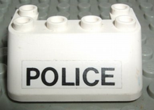 Part 4866pb01 - Windscreen 3 x 4 x 1 1/3 with 6 Studs on Top with POLICE Pattern (Sticker) - Set 6676 - De BrickPlaats