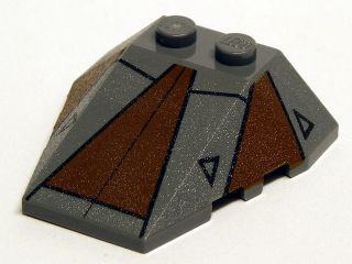 Part 48933pb008 - Wedge 4 x 4 Triple with Stud Notches with Sith Nightspeeder Pattern 1 - De BrickPlaats