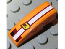 Part 50950pb031 - Slope, Curved 3 x 1 with Number 3 and White Stripe Pattern (Sticker) - Set 8304 - De BrickPlaats